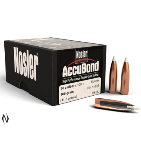 Nosler 308 180gr Accubond Projectiles - 50 Pack -  - Mansfield Hunting & Fishing - Products to prepare for Corona Virus