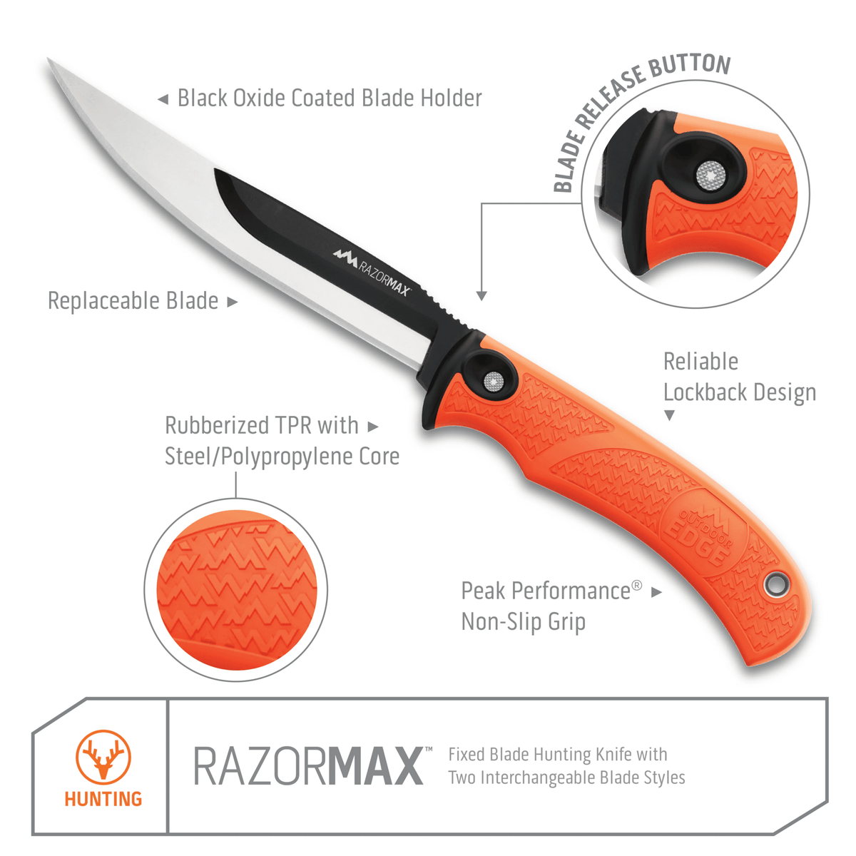 Outdoor Edge Razormax Orange - - Mansfield Hunting & Fishing - Products to prepare for Corona Virus