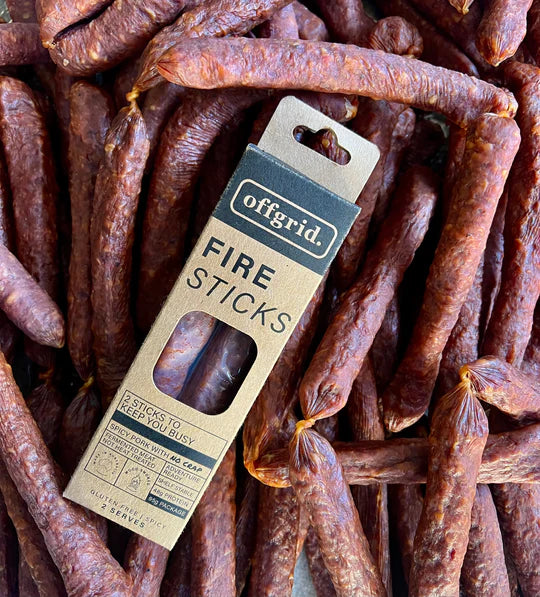 Offgrid Wood Smoked Firestick Salami Bites Chilli Blend - - Mansfield Hunting & Fishing - Products to prepare for Corona Virus