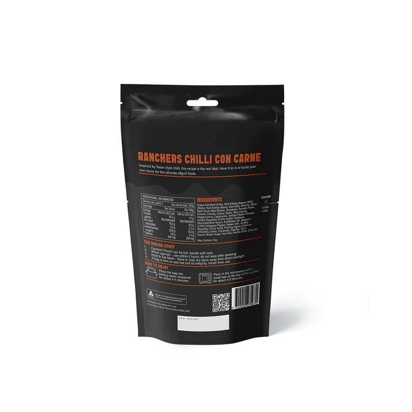 Offgrid Provisions Ranchers Chilli Con Carne - 250g