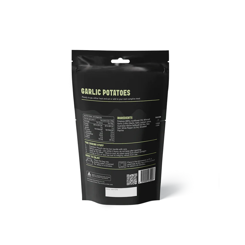 Offgrid Provisions Garlic Potatoes - 250g - - Mansfield Hunting & Fishing - Products to prepare for Corona Virus