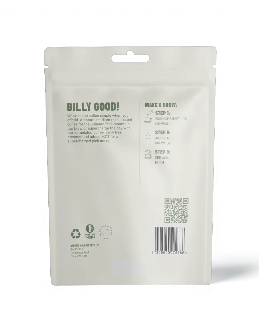 Offgrid Provisions Billy Instant Coffee 140gr - - Mansfield Hunting & Fishing - Products to prepare for Corona Virus