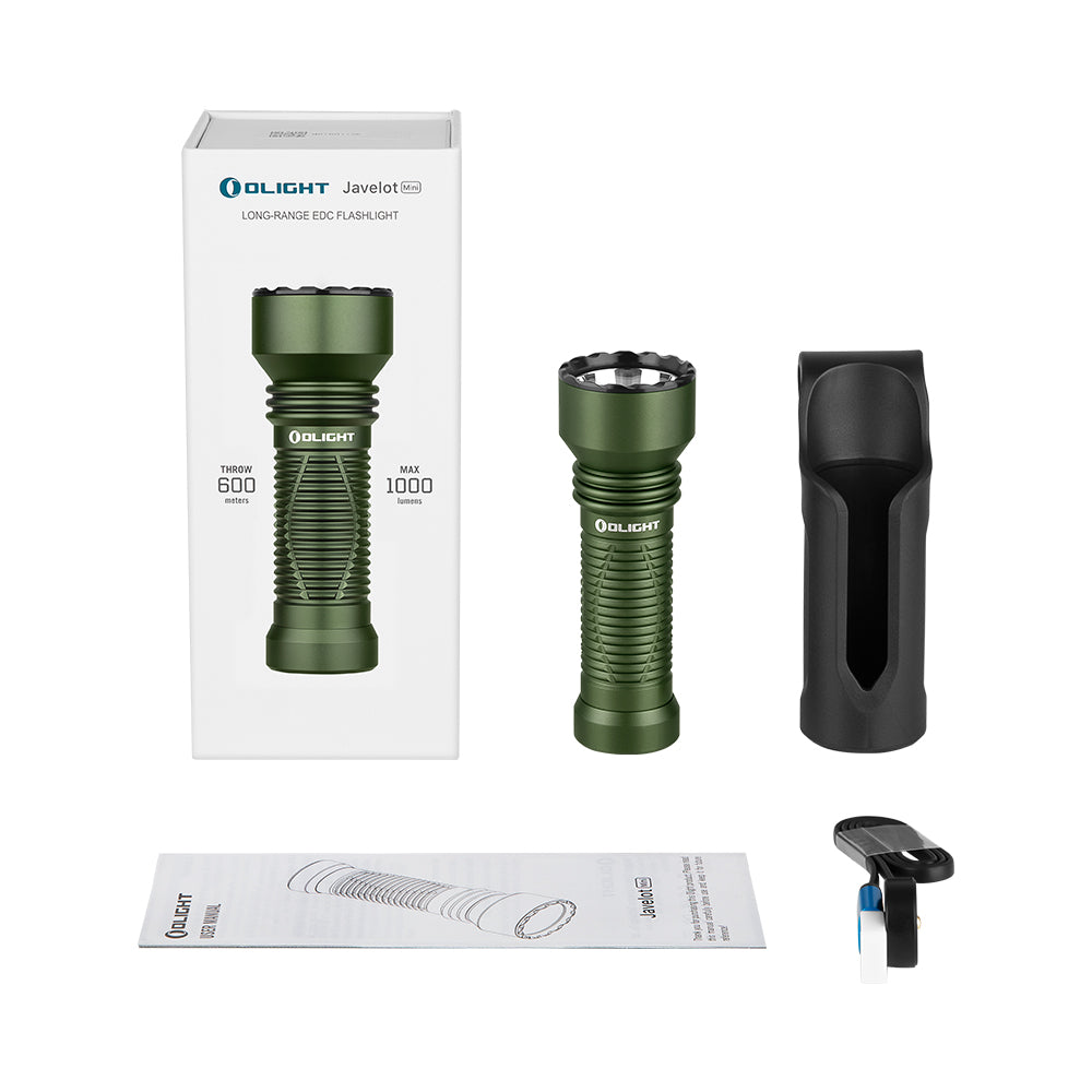 Olight Javelot Mini 1000 Lumens Long-Range EDC Flashlight Green -  - Mansfield Hunting & Fishing - Products to prepare for Corona Virus