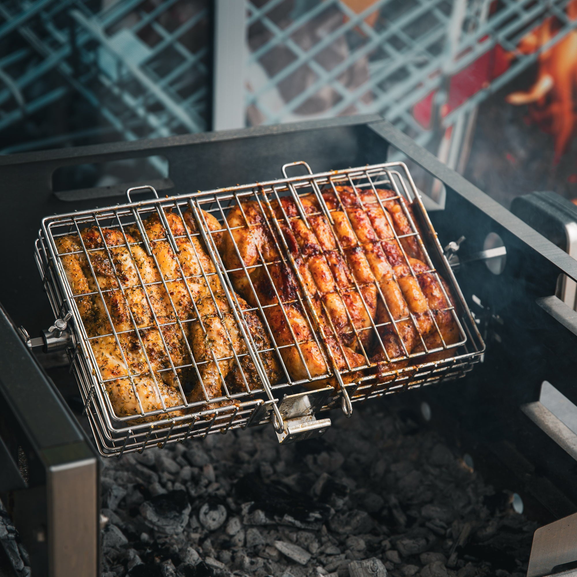 Oz Braai - Spin Basket - - Mansfield Hunting & Fishing - Products to prepare for Corona Virus