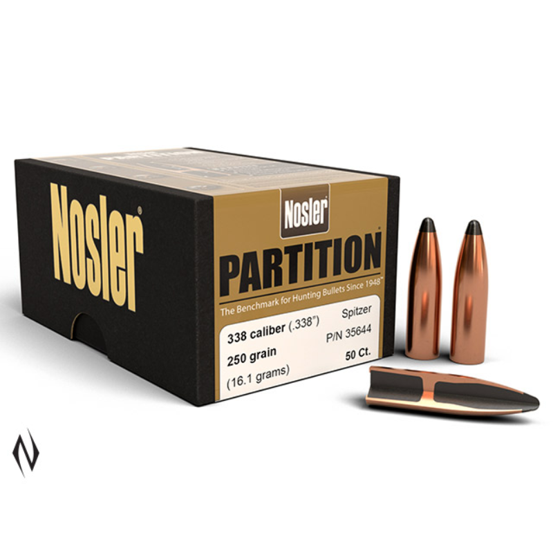 Nosler 338 250gr Partition 50pk - - Mansfield Hunting & Fishing - Products to prepare for Corona Virus