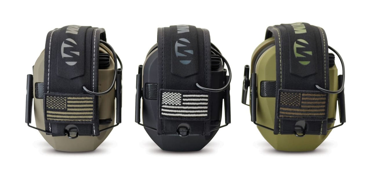 Walker's Razor Slim Electronic Earmuff Black Patriot American Flag