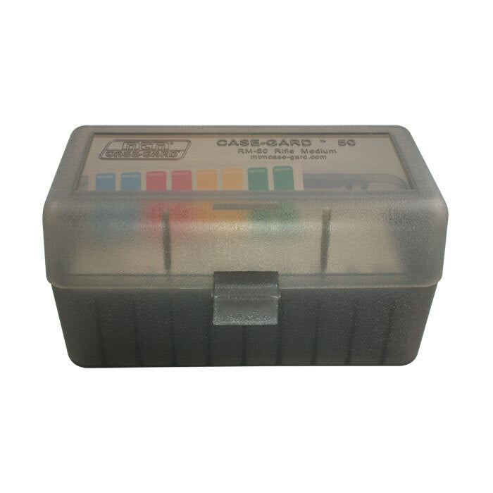 MTM 50rnd Ammo Case Large Rifle (Smoke) - - Mansfield Hunting & Fishing - Products to prepare for Corona Virus