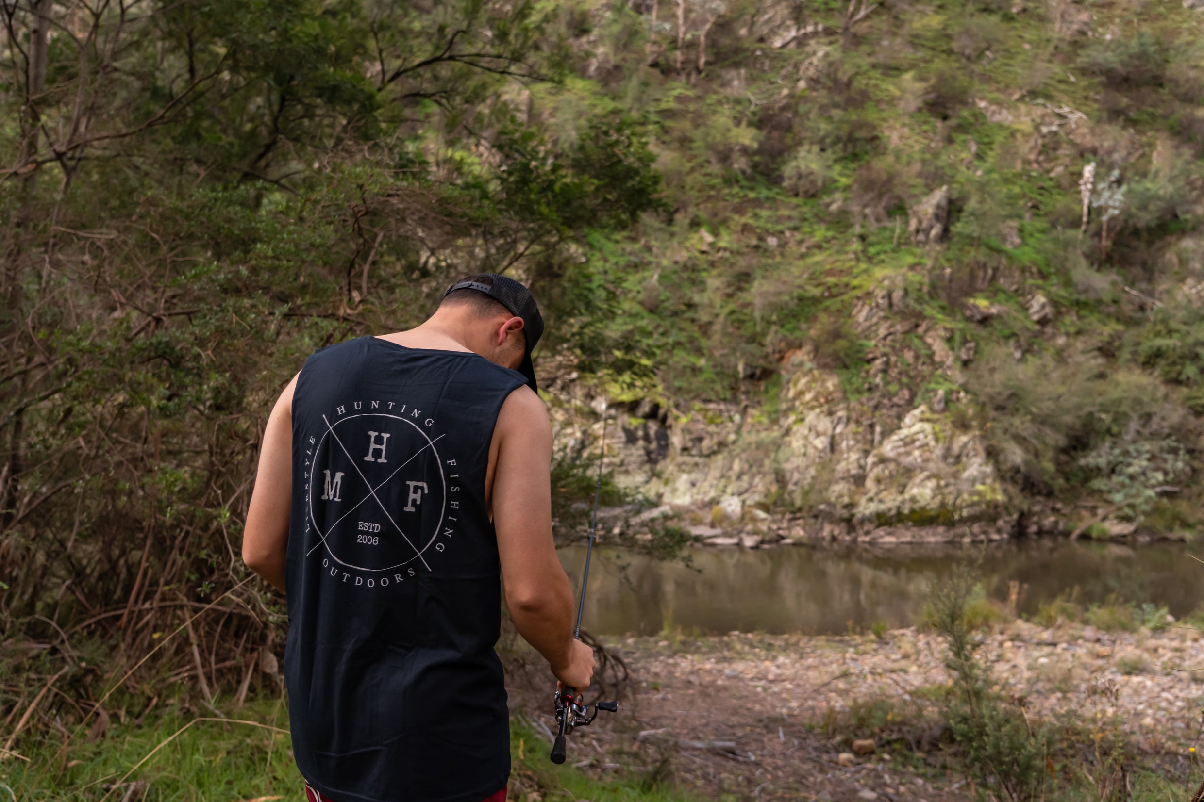 MHF Barnard Lifestyle Singlet - Navy - - Mansfield Hunting & Fishing - Products to prepare for Corona Virus