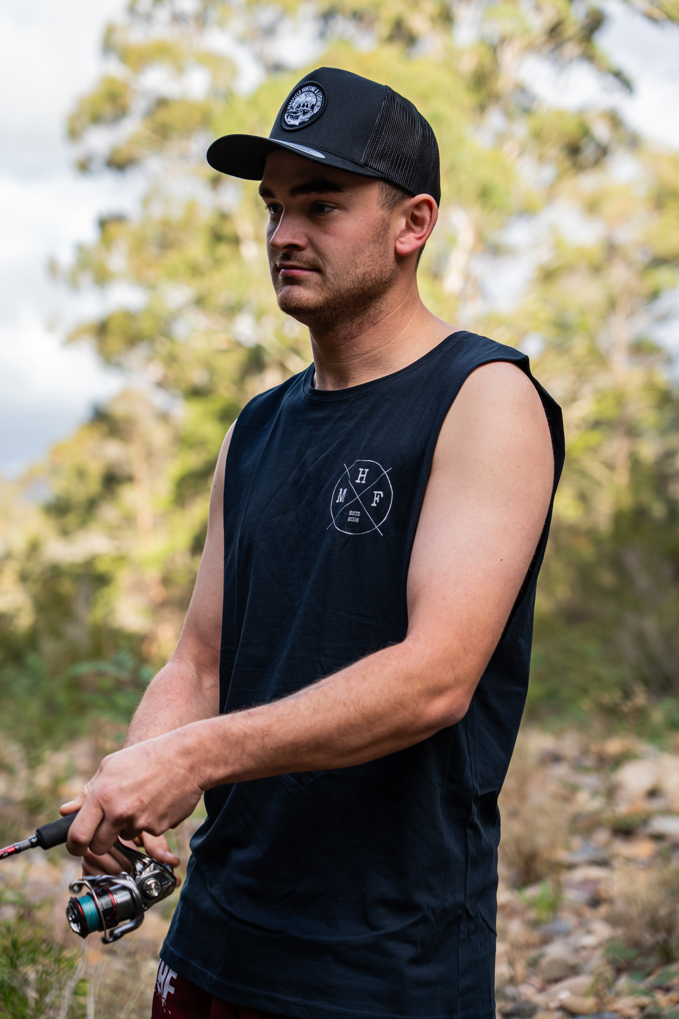 MHF Barnard Lifestyle Singlet - Navy - - Mansfield Hunting & Fishing - Products to prepare for Corona Virus