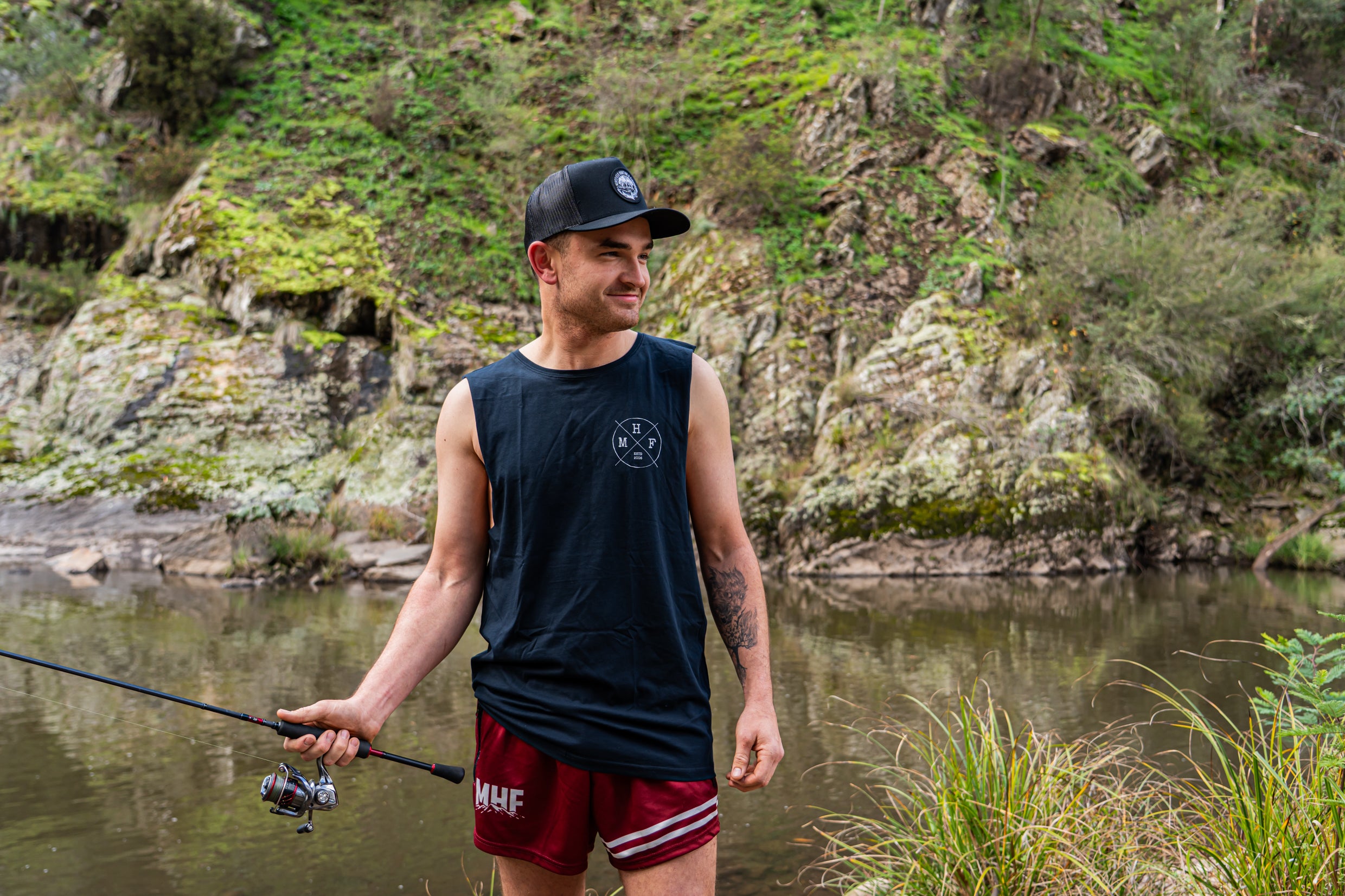 MHF Barnard Lifestyle Singlet - Navy - - Mansfield Hunting & Fishing - Products to prepare for Corona Virus