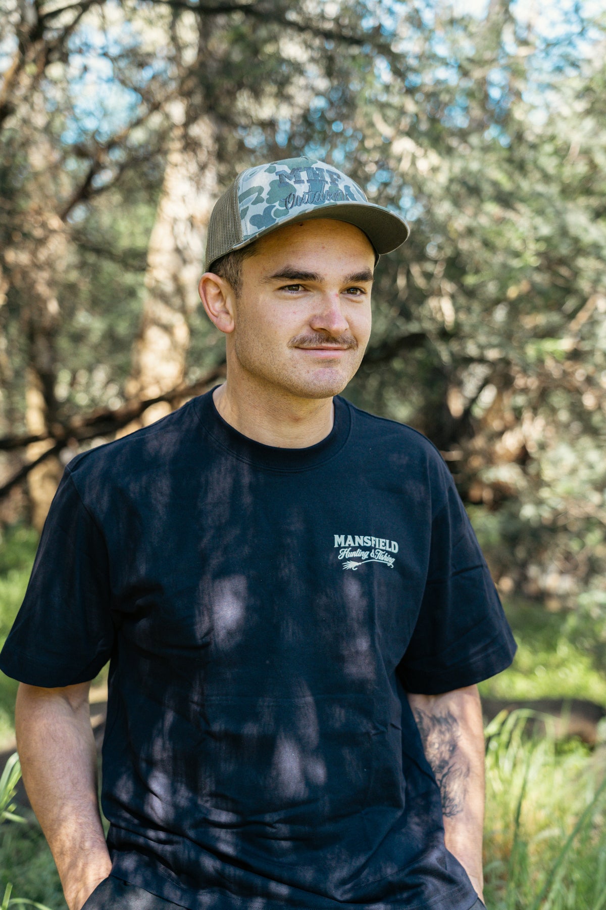MHF Mens High Country Tee - Ink Blue - - Mansfield Hunting & Fishing - Products to prepare for Corona Virus