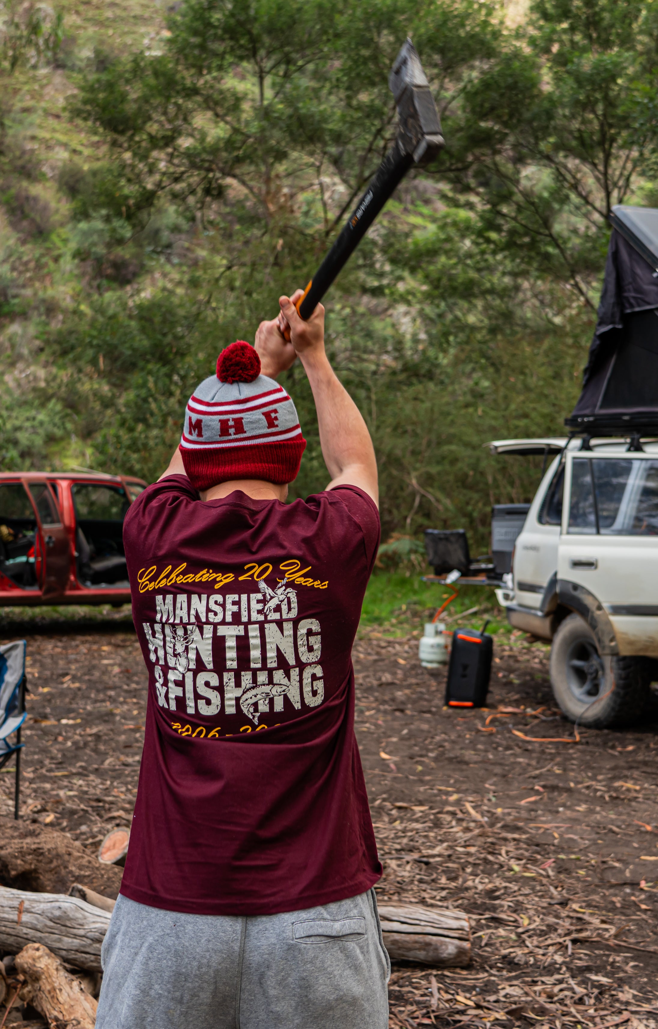 MHF Mens 20th Anniversary Tee - Burgundy