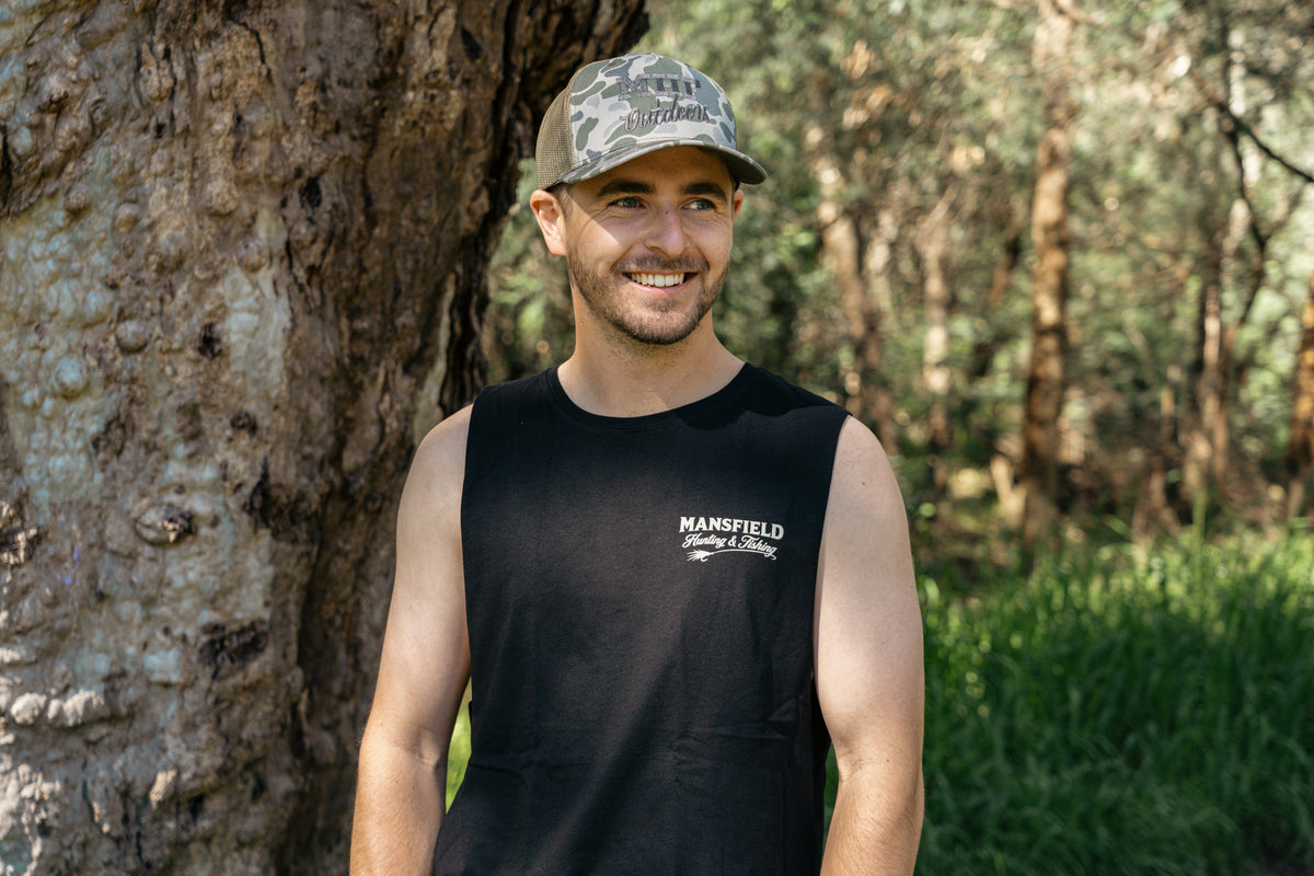 MHF Mens High Country Singlet - Black - - Mansfield Hunting & Fishing - Products to prepare for Corona Virus