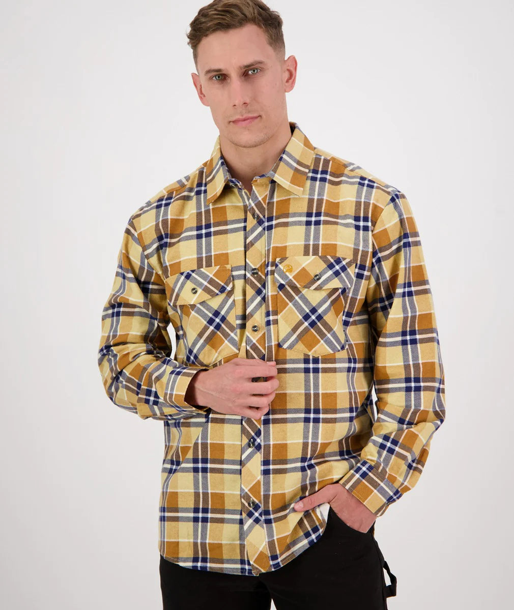 Swanndri Egmont Full Button Flannelette Shirt - Twin Pack - Fern/Sandstone -  - Mansfield Hunting & Fishing - Products to prepare for Corona Virus