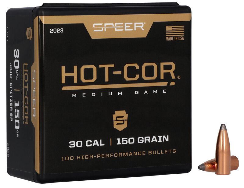 Speer Hot-Cor 30 Cal 150 Gr Spitzer Projectiles - 100Pk -  - Mansfield Hunting & Fishing - Products to prepare for Corona Virus