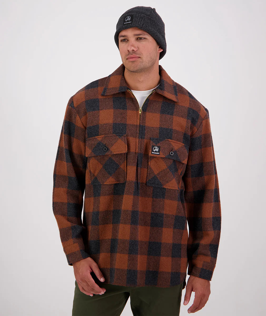 Swanndri Ranger Bush Shirt - Shadow/Rusty Check - S / SHADOW/RUSTY CHECK - Mansfield Hunting & Fishing - Products to prepare for Corona Virus