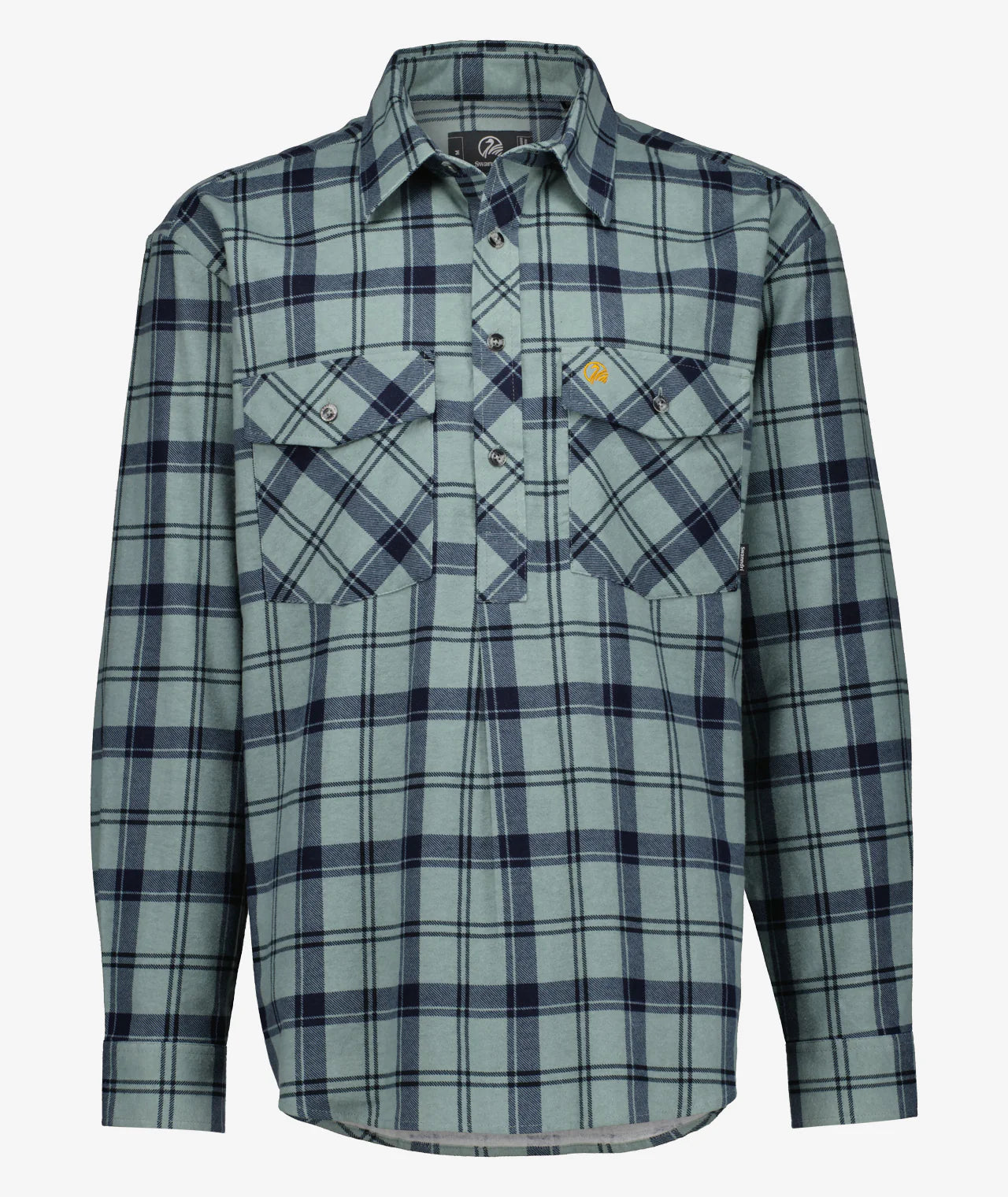 Swanndri Egmont Half Button Flannelette Shirt - Twin Pack - Sage/Rata - - Mansfield Hunting & Fishing - Products to prepare for Corona Virus