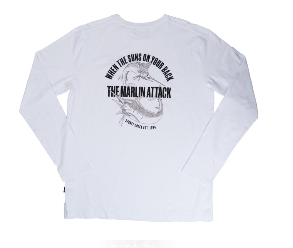 Stoney Creek Marlin Attack Long Sleeve Tee - L / WHITE - Mansfield Hunting & Fishing - Products to prepare for Corona Virus