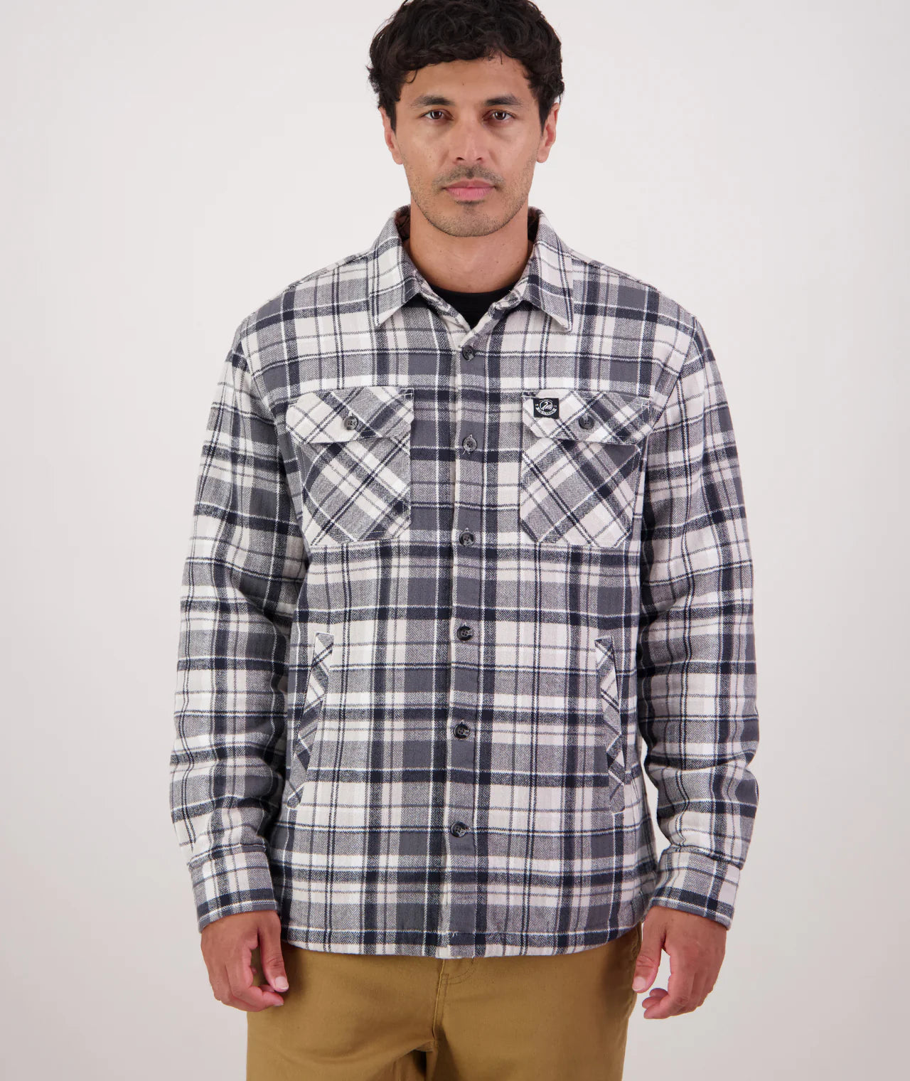 Swanndri Morven Sherpa Mens Long Sleeve Shirt - Dark Shadow/Grey - - Mansfield Hunting & Fishing - Products to prepare for Corona Virus