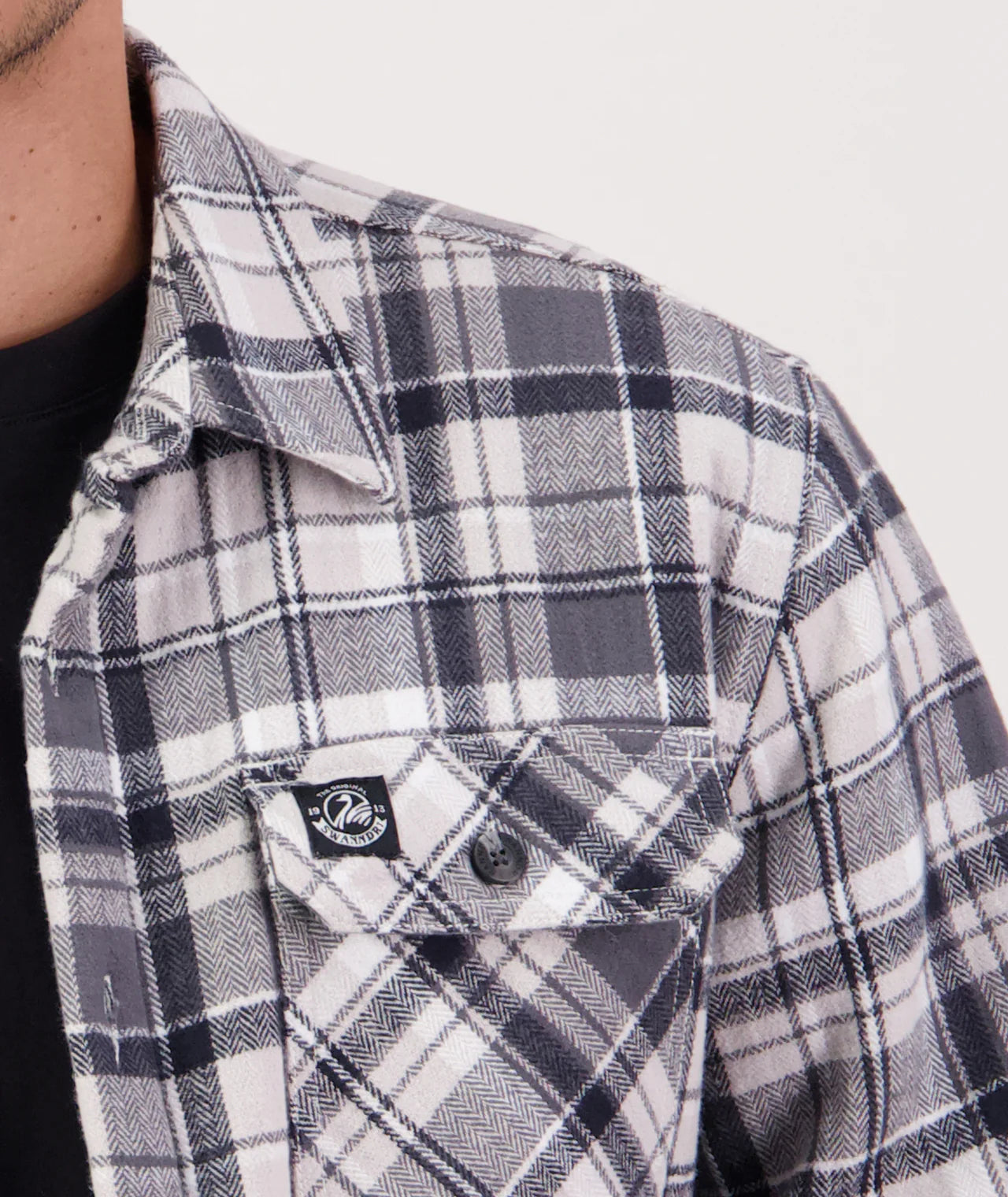 Swanndri Morven Sherpa Mens Long Sleeve Shirt - Dark Shadow/Grey - - Mansfield Hunting & Fishing - Products to prepare for Corona Virus