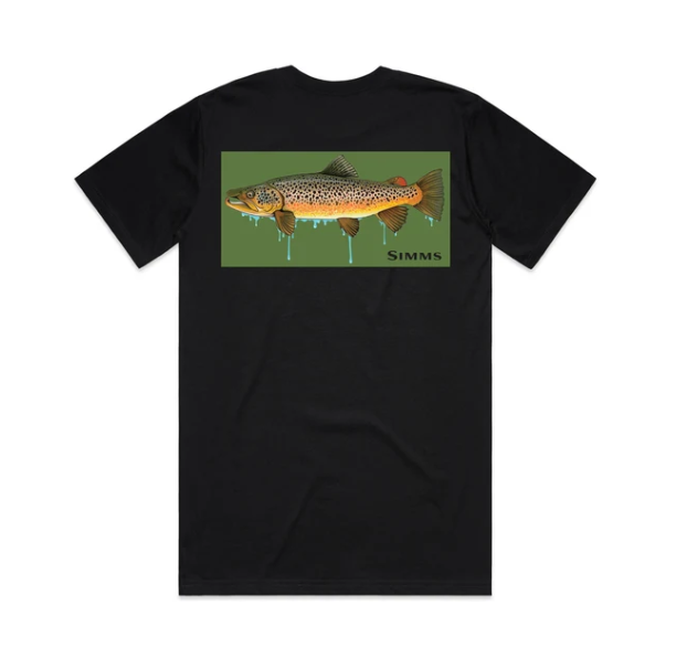 Simms 26 Brown Trout Tee - Black - LARGE - Mansfield Hunting & Fishing - Products to prepare for Corona Virus