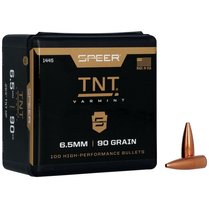 Speer TNT Varmint 6.5mm 90gr Projectiles - 100pk -  - Mansfield Hunting & Fishing - Products to prepare for Corona Virus