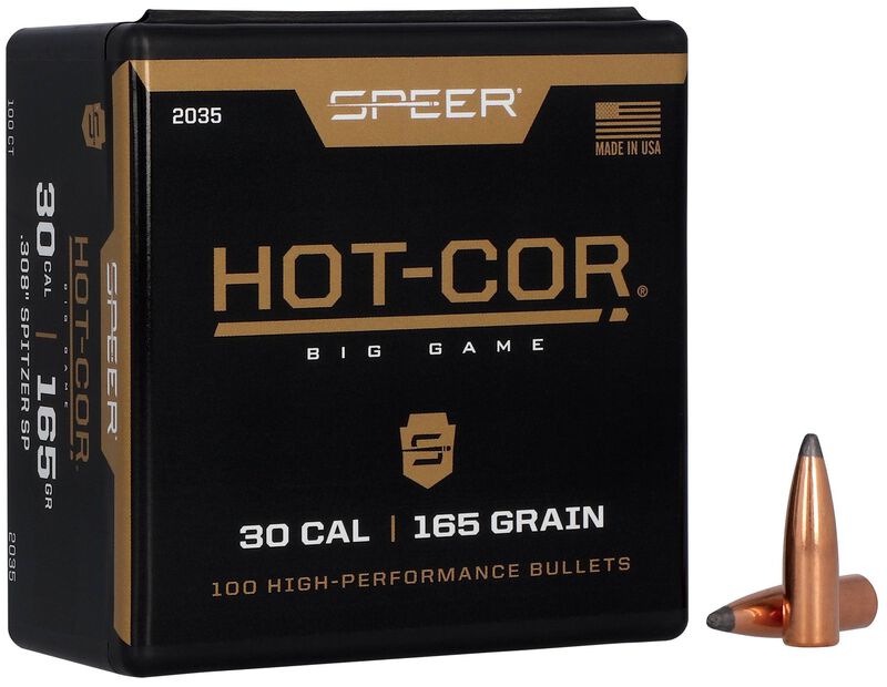 Speer Hot-Cor 30 cal Spitzer 165gr Soft Point Projectiles - 50pk - - Mansfield Hunting & Fishing - Products to prepare for Corona Virus