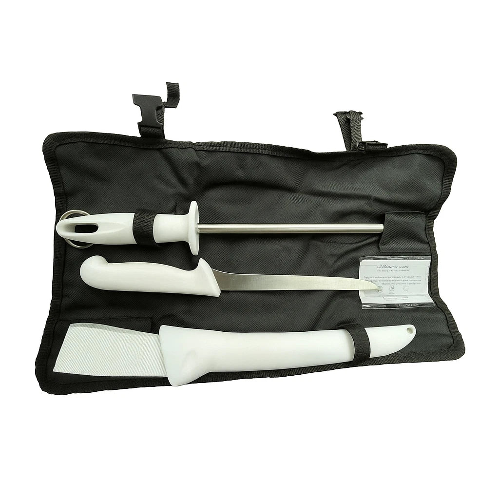 Starrett Butchers Fillet Knife Kit With Steel - White