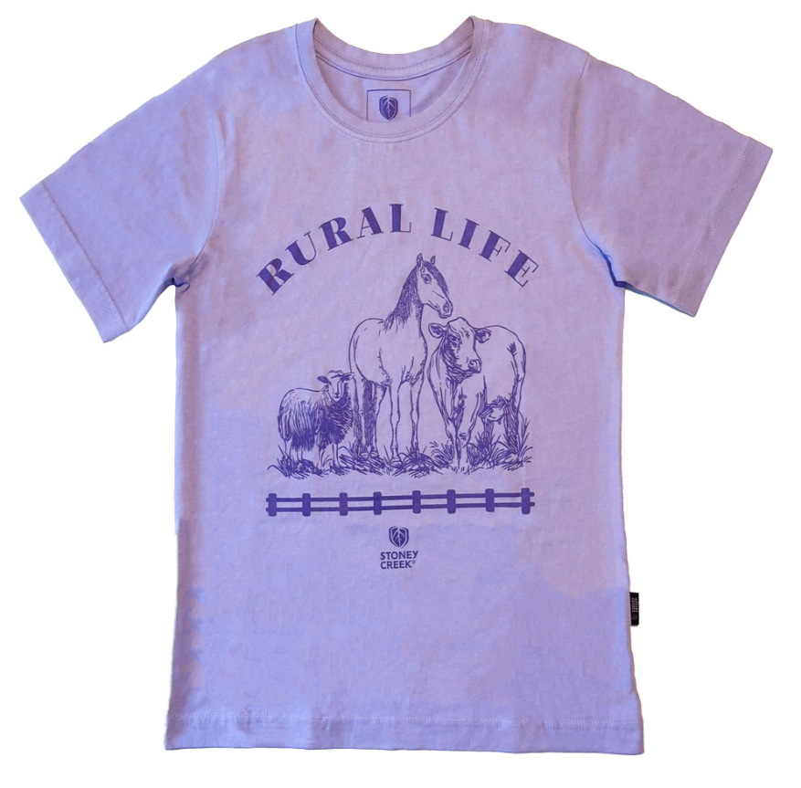 Stoney Creek Kids Rural Life Tee - Lavender - 2 / LAVENDER - Mansfield Hunting & Fishing - Products to prepare for Corona Virus