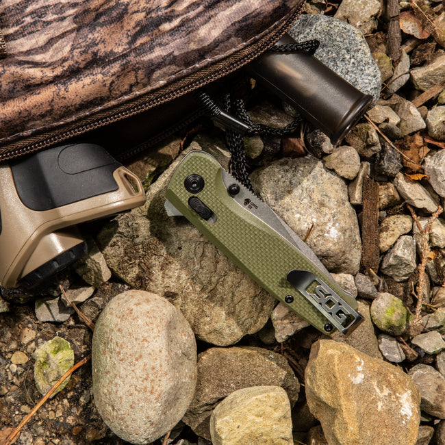 SOG Terminus XR G10 Knife - Olive Drab - - Mansfield Hunting & Fishing - Products to prepare for Corona Virus