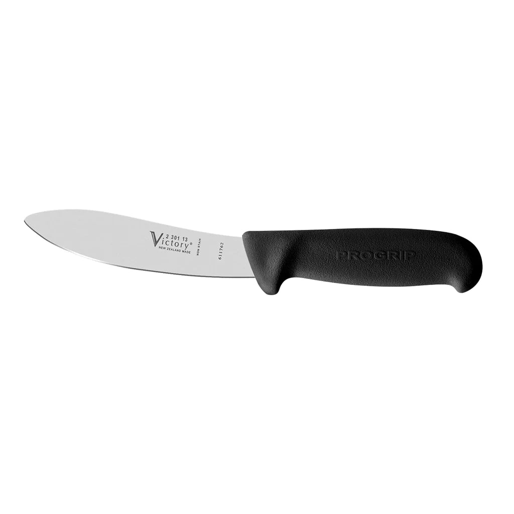 Victory Knives 13cm Stainless Steel Round Tip Skinning Knife - Black Handle -  - Mansfield Hunting & Fishing - Products to prepare for Corona Virus