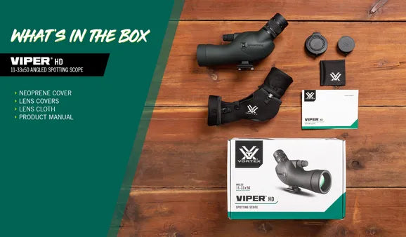 Vortex Viper HD 11-33X50 Angled Spotting Scope - - Mansfield Hunting & Fishing - Products to prepare for Corona Virus