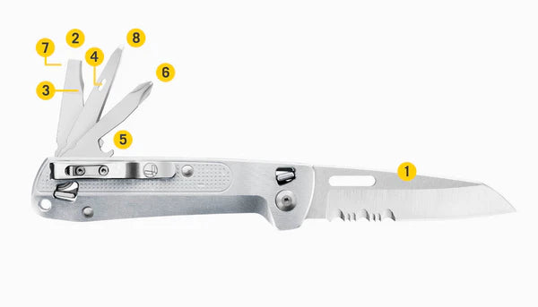 Leatherman Free K2X Multi Tool Knife - Stainless Steel - - Mansfield Hunting & Fishing - Products to prepare for Corona Virus