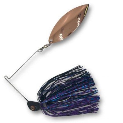 Spin Wright 5/8oz Spinner Bait Rigged With 6 Inch Plastic - 5/8oz / BLACK PURPLE - Mansfield Hunting & Fishing - Products to prepare for Corona Virus