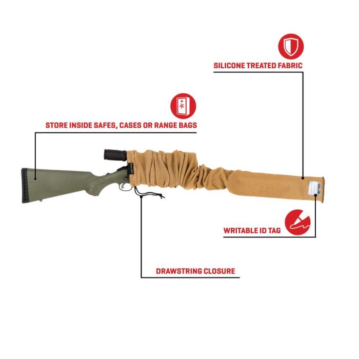 Allen Stretch Knit Gun Sock 52" Coyote - - Mansfield Hunting & Fishing - Products to prepare for Corona Virus
