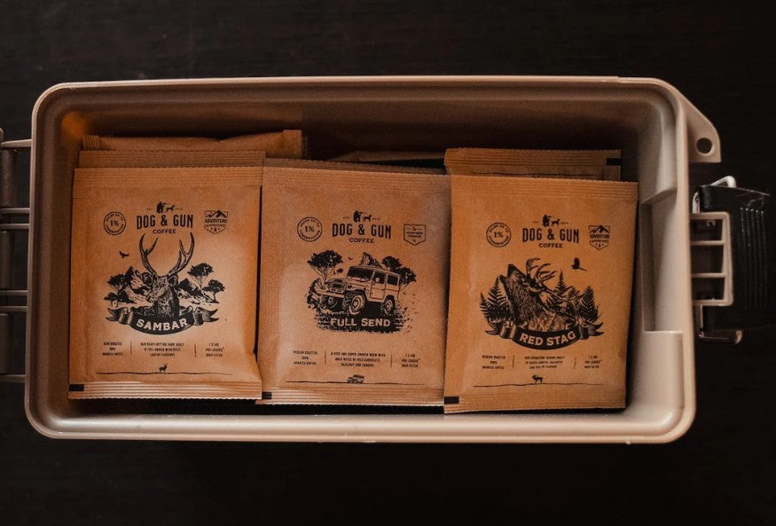 Dog & Gun Reload Pack Ammo Case + 48 Drip Filters (Mixed Roast) - - Mansfield Hunting & Fishing - Products to prepare for Corona Virus