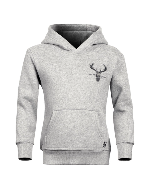 Hunters Element Kids Alpha Stag Hoodie - Grey Marle - 2 / GREY MARLE - Mansfield Hunting & Fishing - Products to prepare for Corona Virus