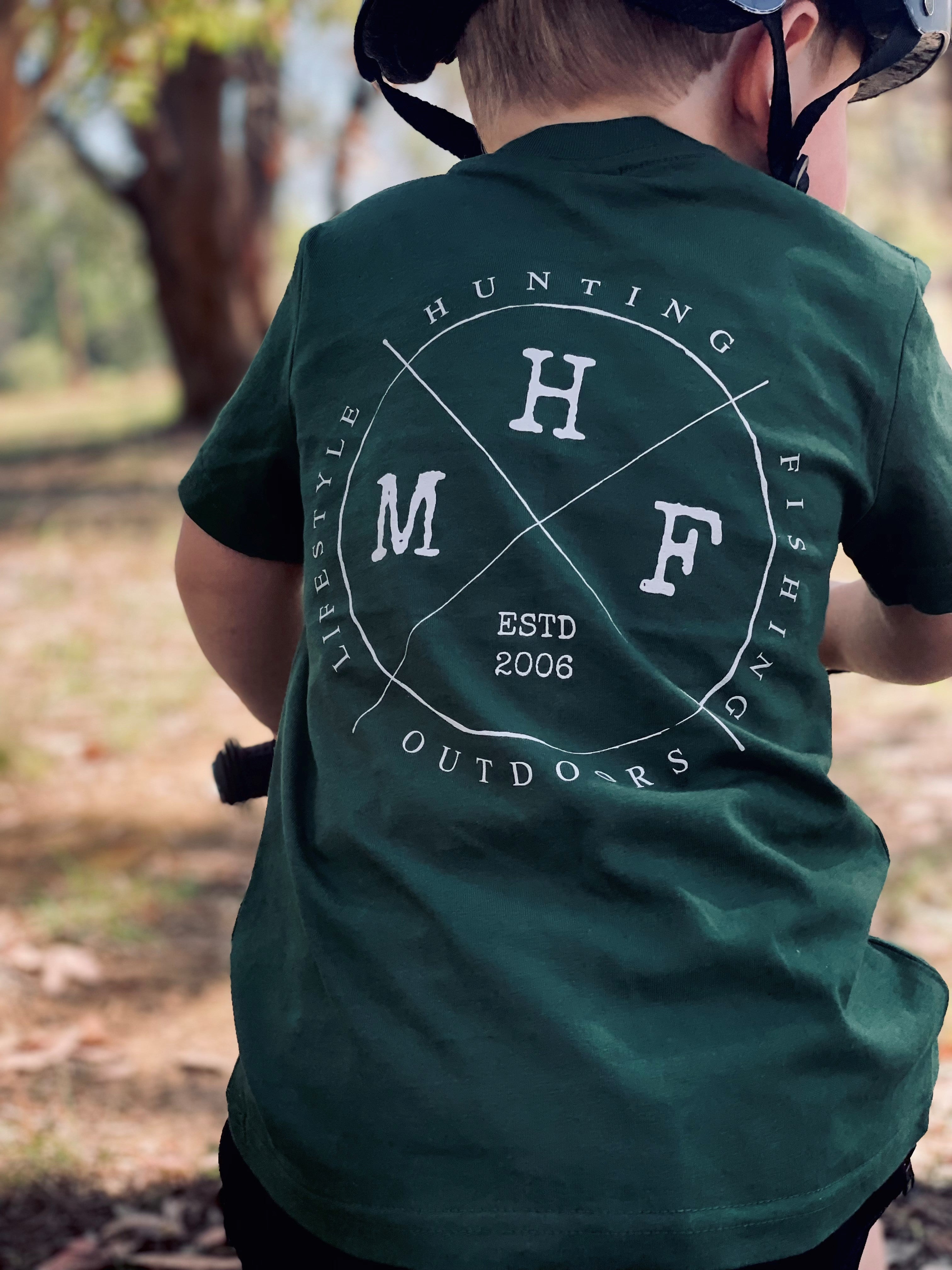 MHF Kids Lifestyle T-Shirt - Forest Green - 2 / FOREST GREEN - Mansfield Hunting & Fishing - Products to prepare for Corona Virus