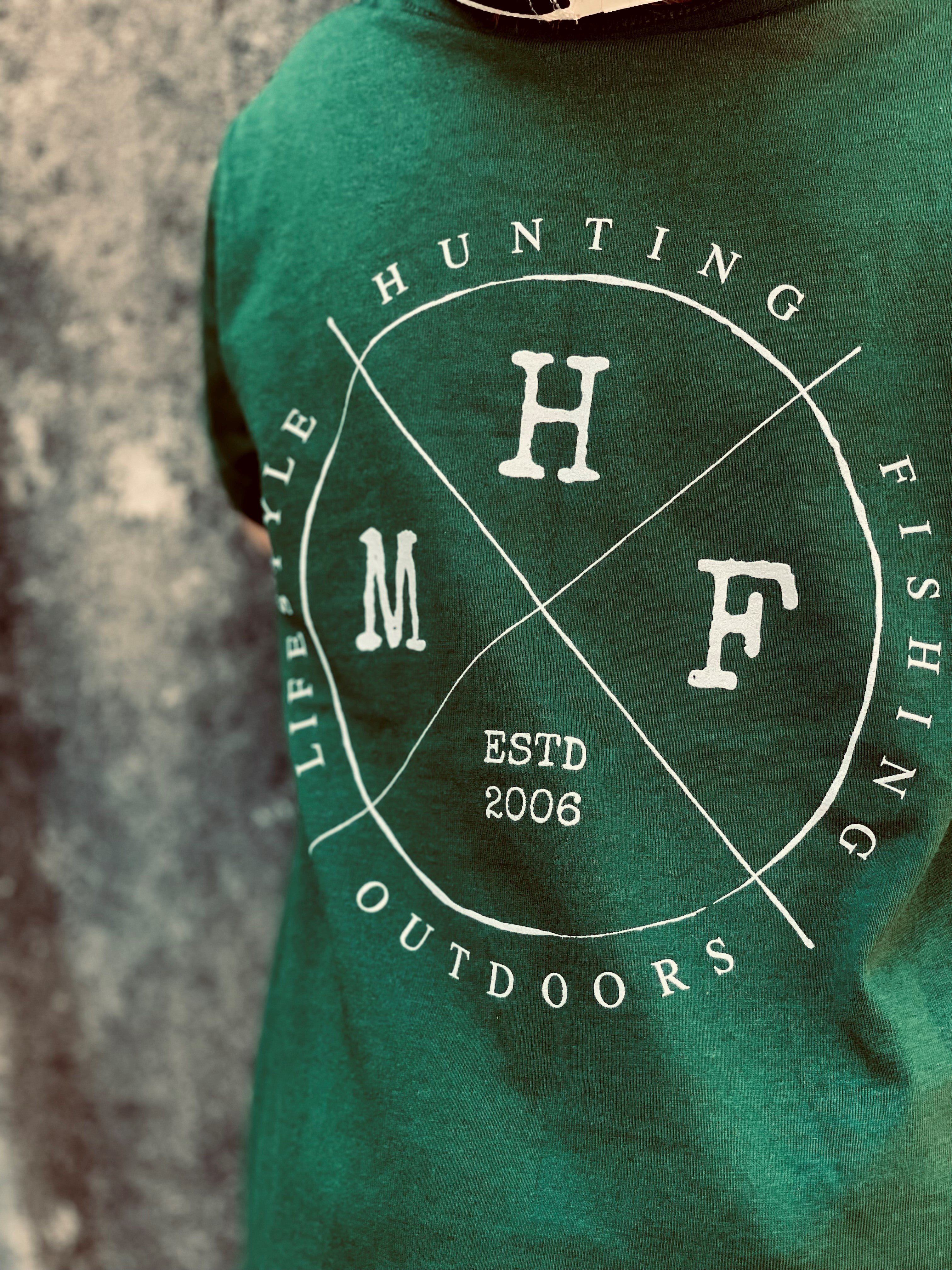 MHF Kids Lifestyle T-Shirt - Forest Green - - Mansfield Hunting & Fishing - Products to prepare for Corona Virus