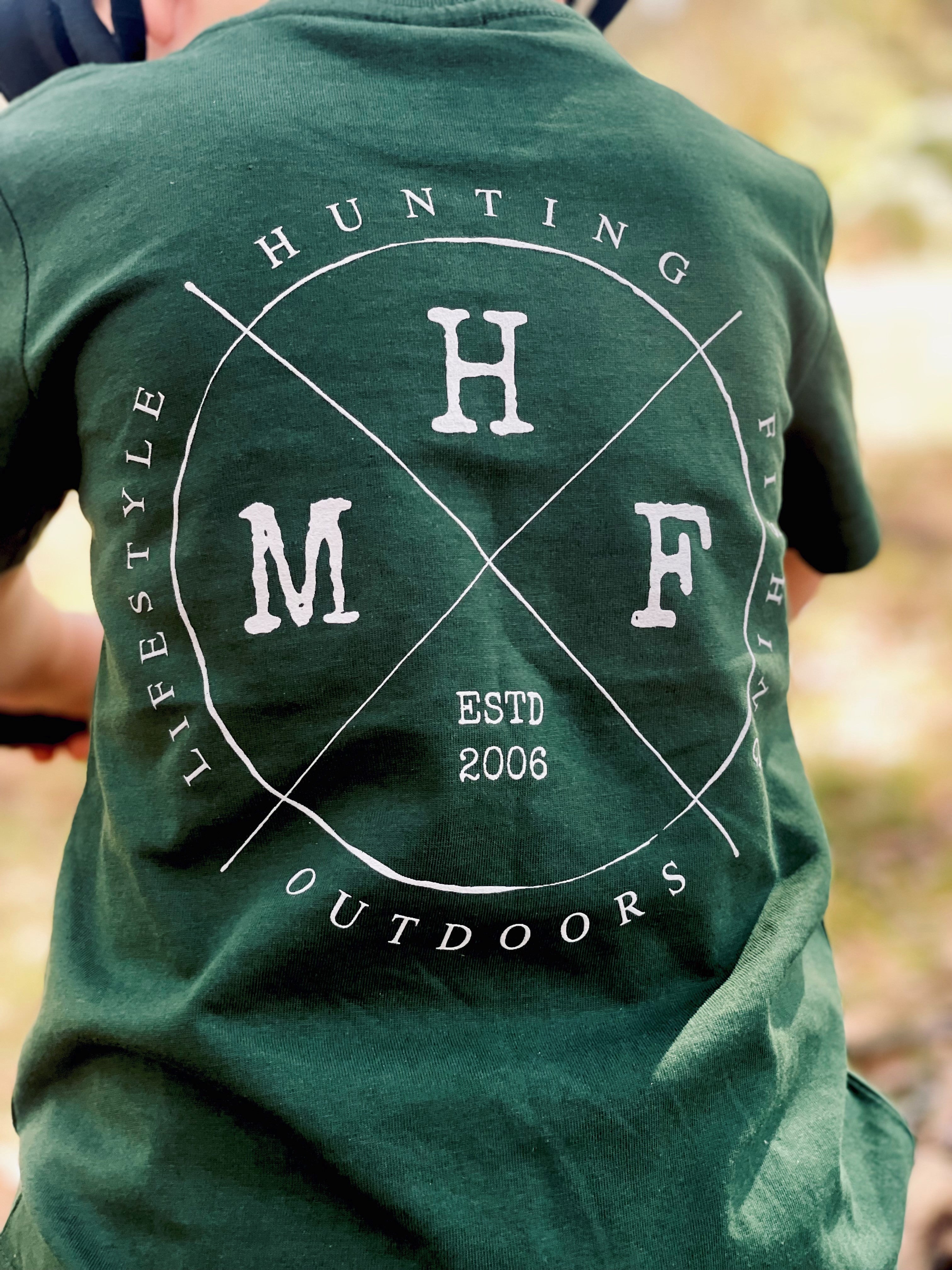 MHF Kids Lifestyle T-Shirt - Forest Green - - Mansfield Hunting & Fishing - Products to prepare for Corona Virus