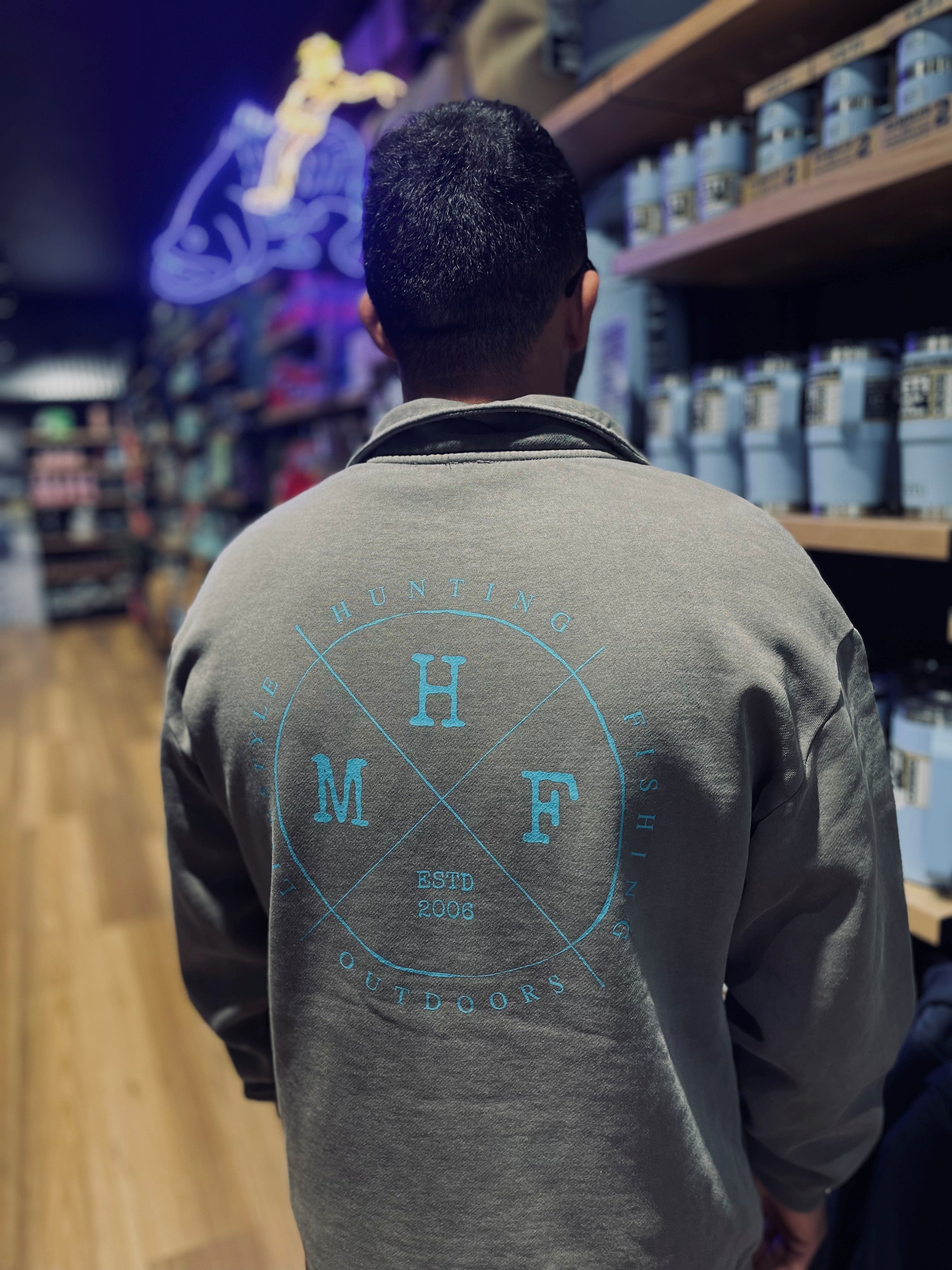MHF Mens Lifestyle Relax Faded Half Zip Jumper