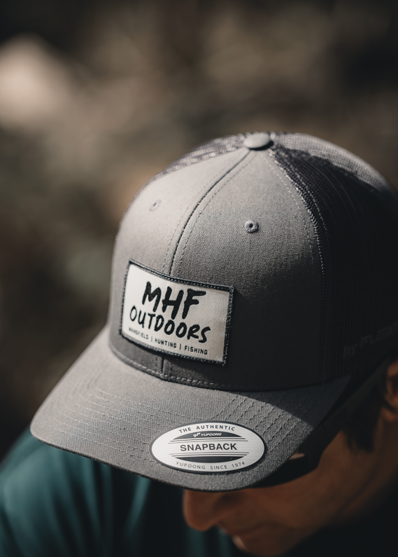 MHF Outdoors Grey Patch Trucker Cap -  - Mansfield Hunting & Fishing - Products to prepare for Corona Virus