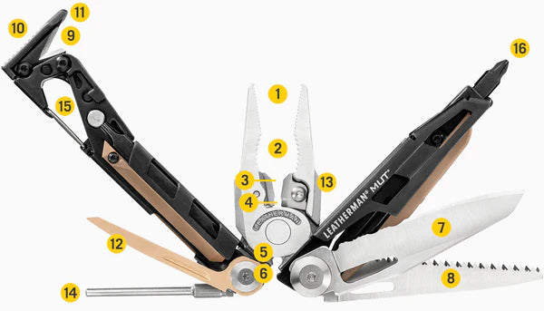 Leatherman MUT HD Black Oxide Multi Tool w Green Molle Sheath - - Mansfield Hunting & Fishing - Products to prepare for Corona Virus