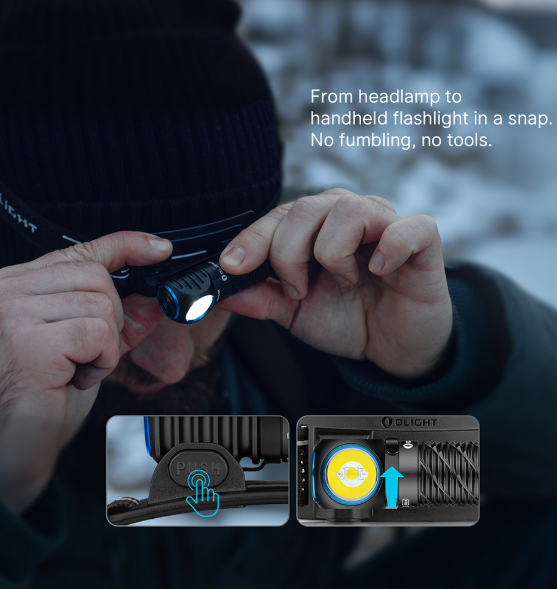 Olight Perun 3 Mini 1250 Lumen Head Torch - Orange - - Mansfield Hunting & Fishing - Products to prepare for Corona Virus