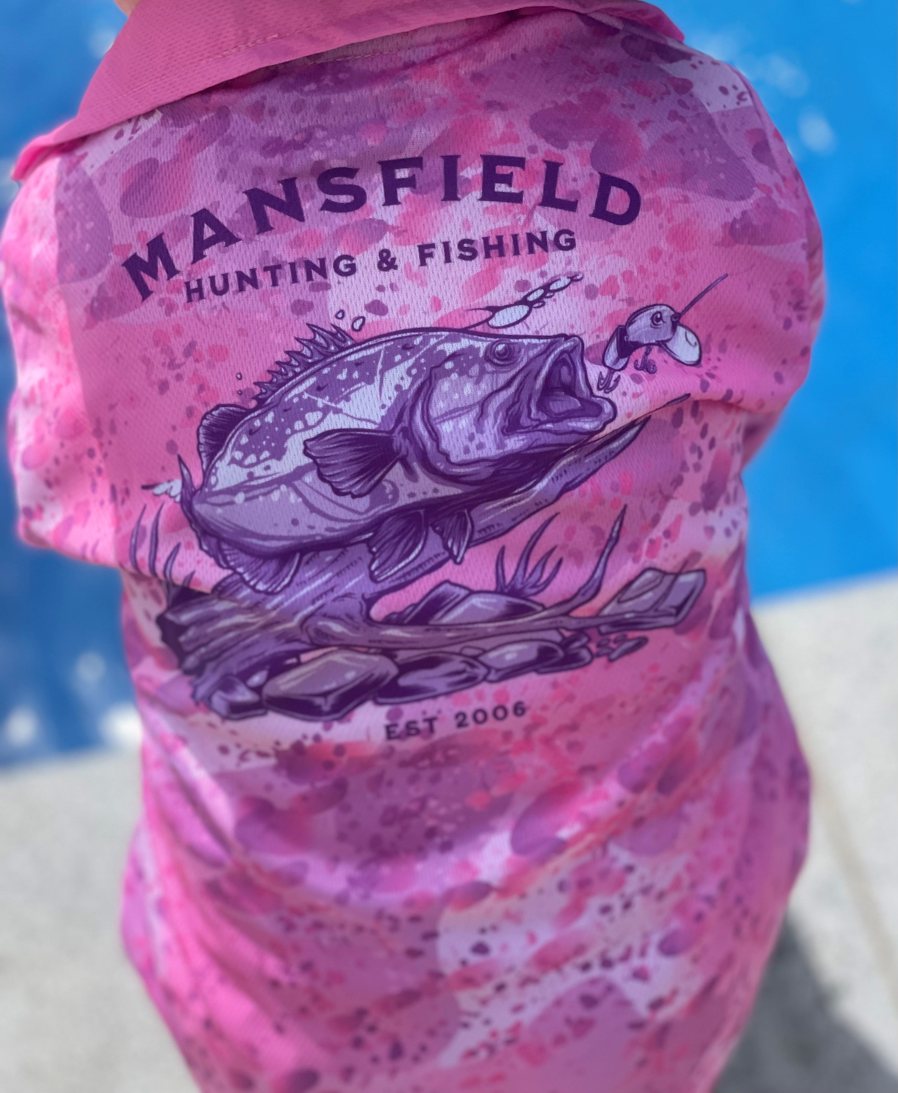MHF Outdoors Kids Fishing Shirt UV 50+ - Pink -  - Mansfield Hunting & Fishing - Products to prepare for Corona Virus