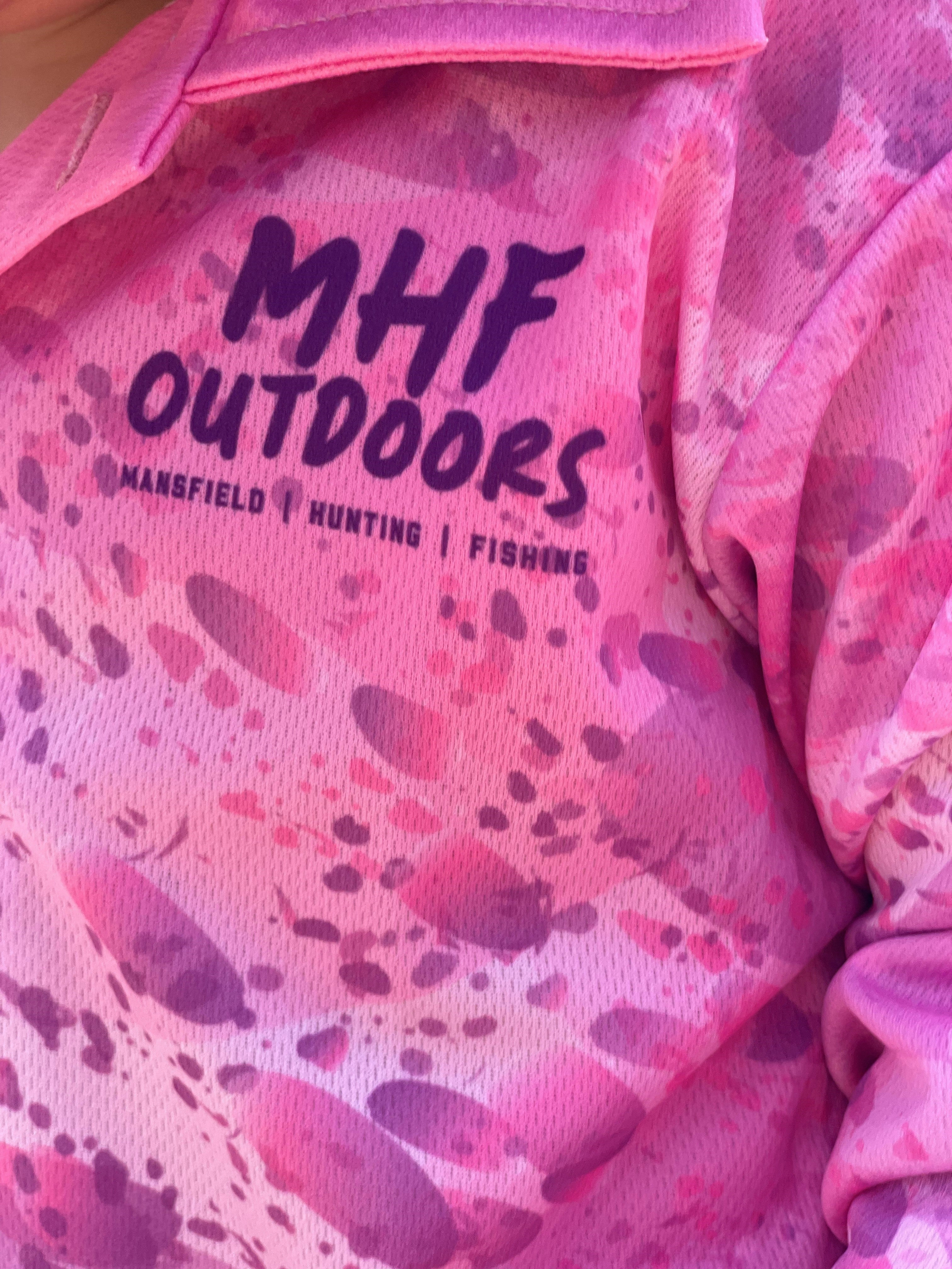 MHF Outdoors Kids Fishing Shirt UV 50+ - Pink -  - Mansfield Hunting & Fishing - Products to prepare for Corona Virus