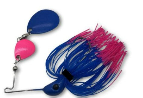 Spin Wright 1/2oz Spinner Bait Rigged With 6 Inch Plastic - 1/2OZ / BLUE PINK - Mansfield Hunting & Fishing - Products to prepare for Corona Virus