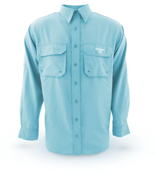 Samaki Breeze Vented Shirt L/S UPF 30 Shirt - Ocean Mist - XS / OCEAN MIST - Mansfield Hunting & Fishing - Products to prepare for Corona Virus