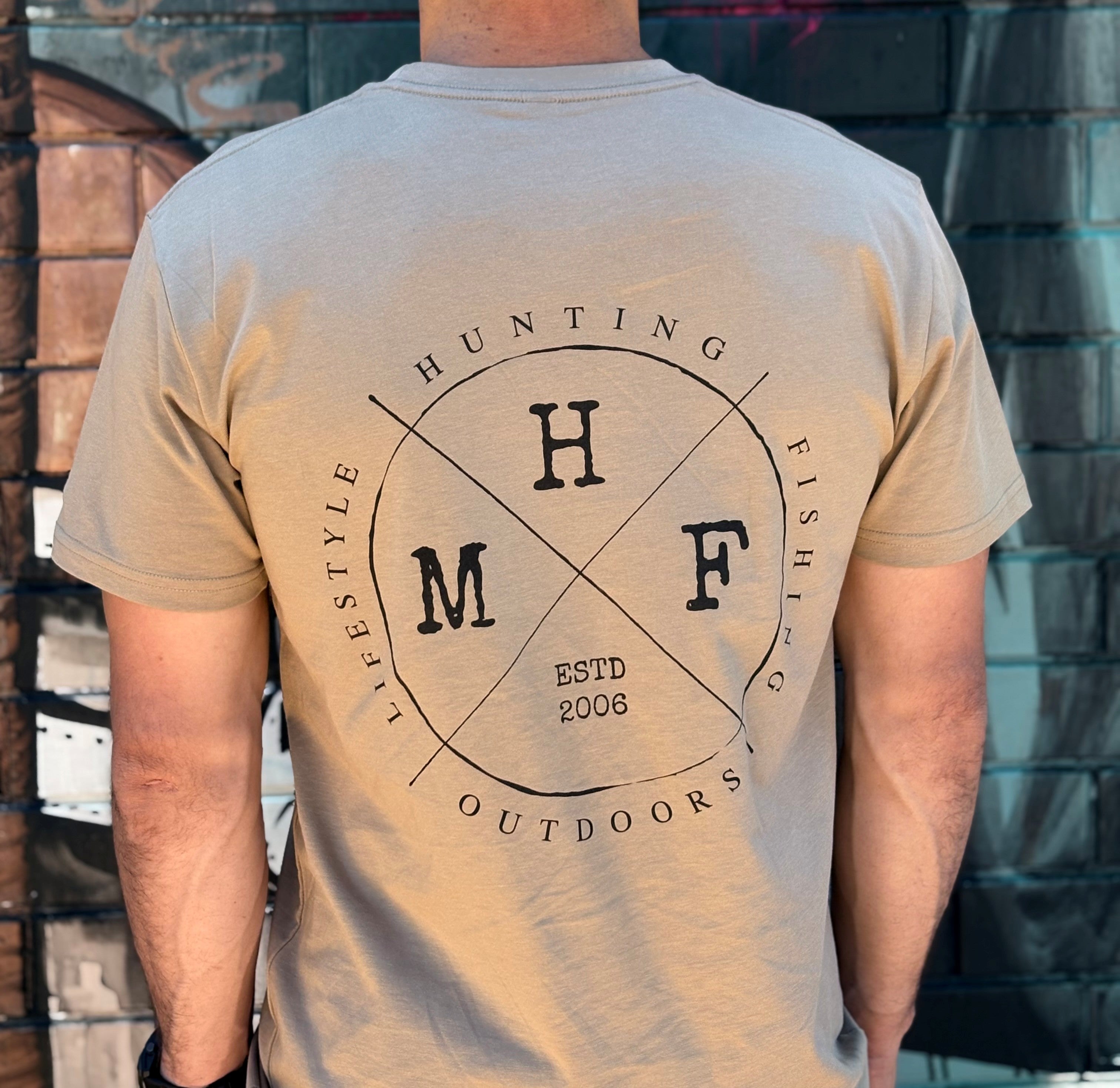 MHF Lifestyle Tee - Sand - - Mansfield Hunting & Fishing - Products to prepare for Corona Virus