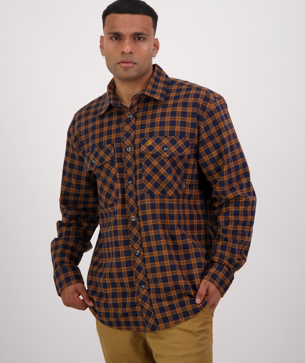 Swanndri Egmont Full Button Flannelette Shirt - Twin Pack - Red Lattice/Toffee Lattice - XS / RED LATTICE/TOFFEE LATTICE - Mansfield Hunting & Fishing - Products to prepare for Corona Virus